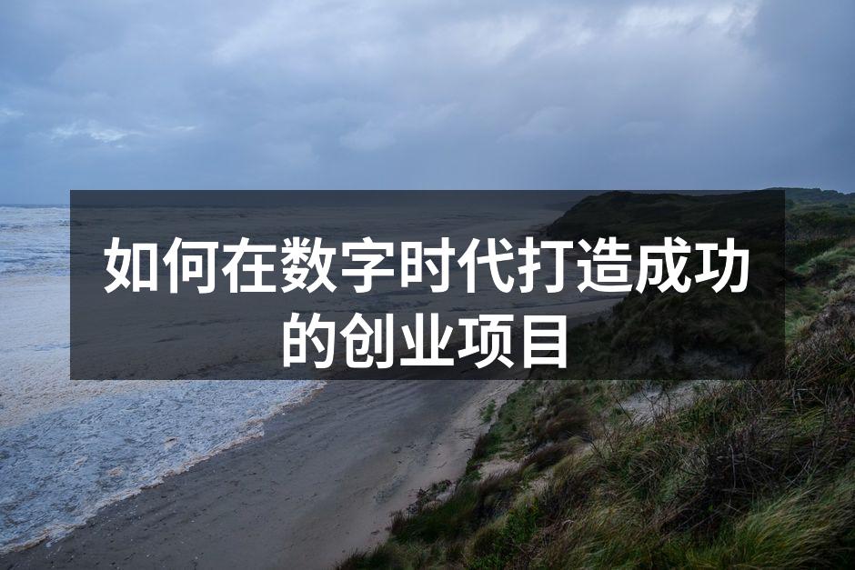 如何在数字时代打造成功的创业项目